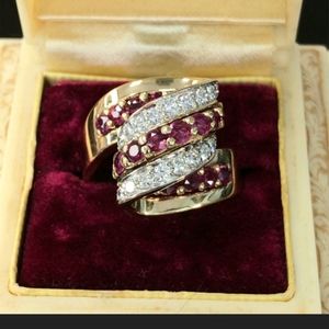 14K Ruby & Diamond Ribbon Ring